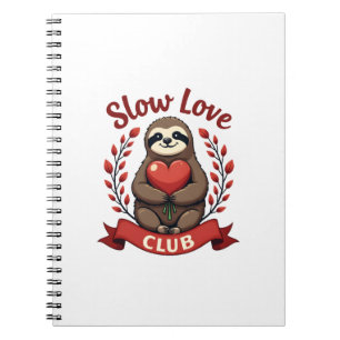 Retro Luiaard Valentijnsdag Cute Hart Handen Kunst Notitieboek