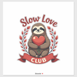 Retro Luiaard Valentijnsdag Schattig Hart Handen K Sticker