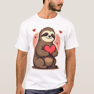 Retro luiaard Valentijnsdag Schattig Retro Liefde  T-shirt