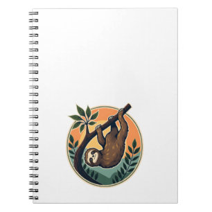 Retro Luiaard Vector Dierenwereld Badge 2 Notitieboek