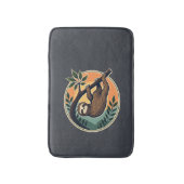 Retro Luiaard Vector Retro Wilde Dieren Badge 2 Badmat (Voorkant Verticaal)