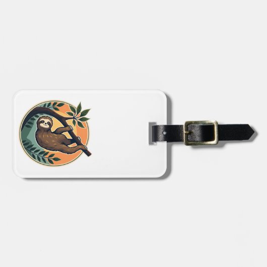 Retro Luiaard Vector Retro Wilde Dieren Badge 2 Bagagelabel (Voorkant horizontaal)
