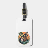 Retro Luiaard Vector Retro Wilde Dieren Badge 2 Bagagelabel (Voorkant verticaal)
