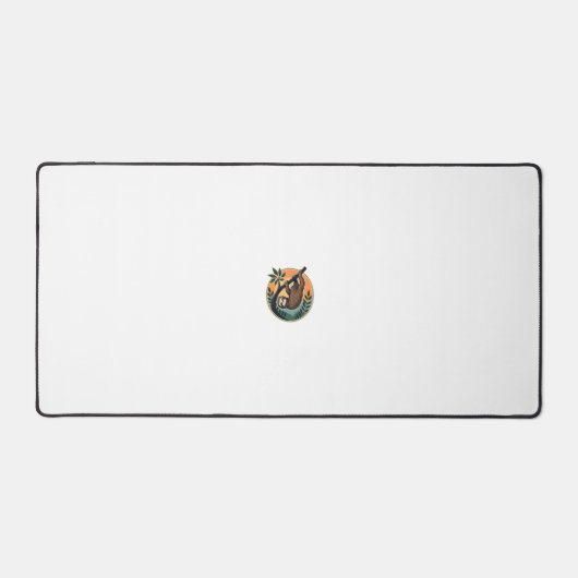 Retro Luiaard Vector Retro Wilde Dieren Badge 2 Bureaumat (Voorkant)