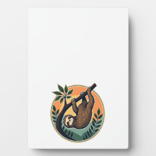 Retro Luiaard Vector Retro Wilde Dieren Badge 2 Fotoplaat