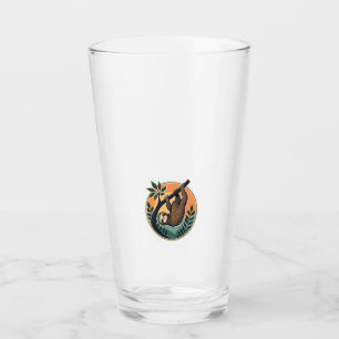 Retro Luiaard Vector Retro Wilde Dieren Badge 2 Glas