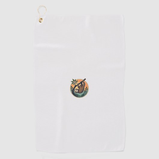 Retro Luiaard Vector Retro Wilde Dieren Badge 2 Golfhanddoek (Voorkant)