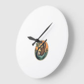 Retro Luiaard Vector Retro Wilde Dieren Badge 2 Grote Klok (Hoek)