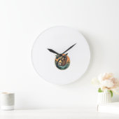 Retro Luiaard Vector Retro Wilde Dieren Badge 2 Grote Klok (Huis)