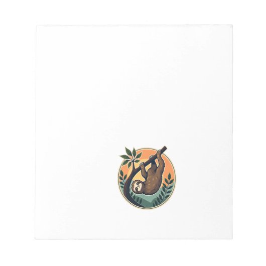 Retro Luiaard Vector Retro Wilde Dieren Badge 2 Notitieblok (Voorkant)
