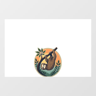 Retro Luiaard Vector Retro Wilde Dieren Badge 2 Raamsticker