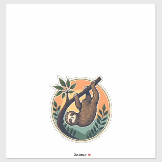 Retro Luiaard Vector Retro Wilde Dieren Badge 2 Sticker (Vel)