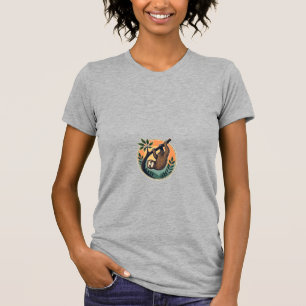Retro Luiaard Vector Retro Wilde Dieren Badge 2 T-shirt