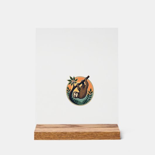 Retro Luiaard Vector Retro Wildlife Badge 2 Acryl Bord (Voorkant)