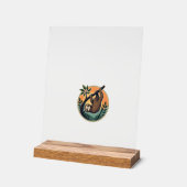 Retro Luiaard Vector Retro Wildlife Badge 2 Acryl Bord (Hoek)