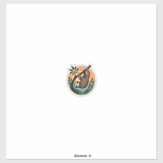 Retro Luiaard Vector Retro Wildlife Badge 2 Sticker (Vel)