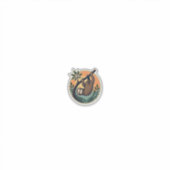 Retro Luiaard Vector Retro Wildlife Badge 2 Sticker (Voorkant)