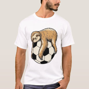 Retro Luiaard Voetbal Cute Dieren Shirt Ontwerp