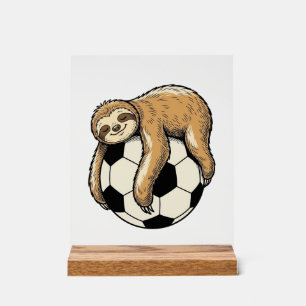 Retro Luiaard Voetbal Cute Dieren Shirt Ontwerp Acryl Bord