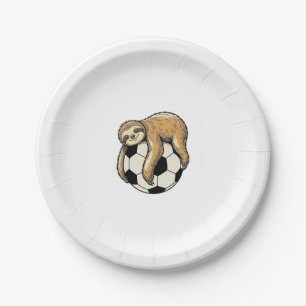 Retro Luiaard Voetbal Cute Dieren Shirt Ontwerp Papieren Bordje