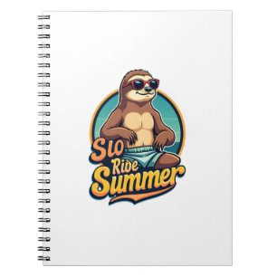 Retro luiaard zomer retro strand vibes ontwerp 2 notitieboek
