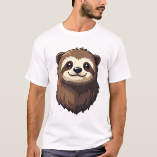 Retro Luiaardengezicht Vintage Grafisch Afbeelding T-shirt