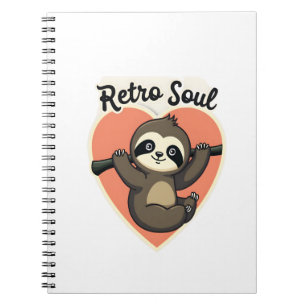 Retro luiaardliefhebber Cute Retro dierontwerp 2 Notitieboek