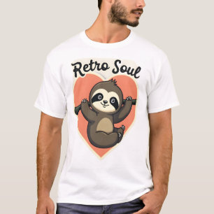 Retro luiaardliefhebber Cute Retro dierontwerp 2 T-shirt