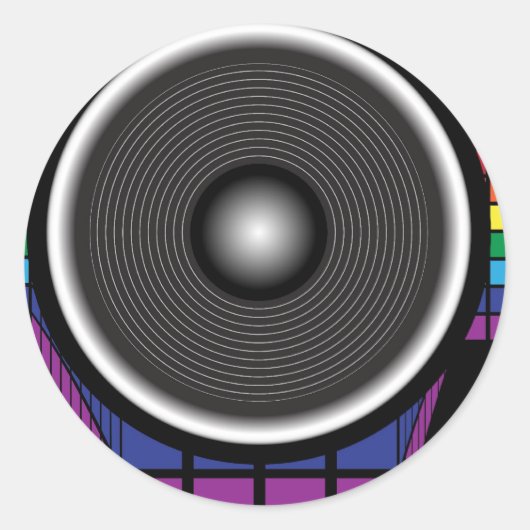 Retro-luidspreker Ronde Sticker (Voorkant)