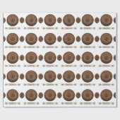 Retro luidsprekers: bruin, geïsoleerd wit. cadeaupapier (Vlak)