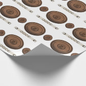 Retro luidsprekers: bruin, geïsoleerd wit. cadeaupapier (Hoek)