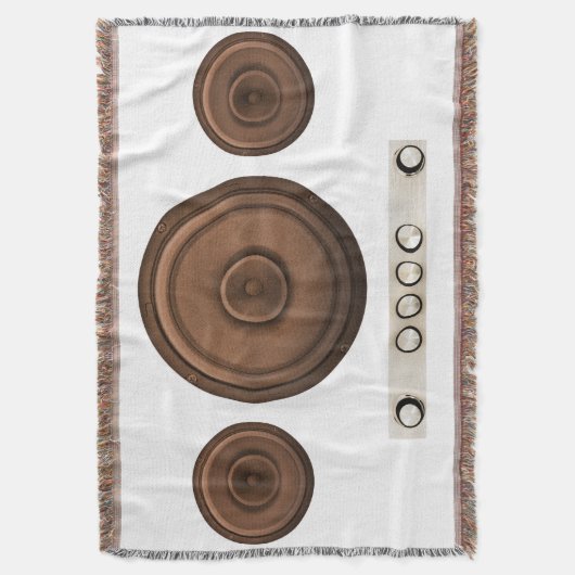 Retro luidsprekers: bruin, geïsoleerd wit. deken (Voorkant Verticaal)