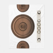 Retro luidsprekers: bruin, geïsoleerd wit. fleece deken (Voorkant)