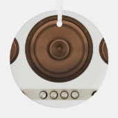 Retro luidsprekers: bruin, geïsoleerd wit. glas ornament (Achterkant)
