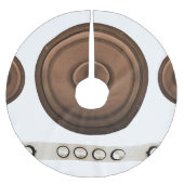 Retro luidsprekers: bruin, geïsoleerd wit. kerstboom rok (Voorkant)