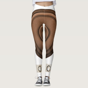 Retro luidsprekers: bruin, geïsoleerd wit. leggings