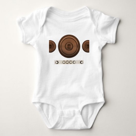 Retro luidsprekers: bruin, geïsoleerd wit. romper (Voorkant)