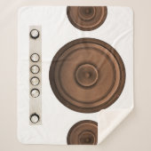 Retro luidsprekers: bruin, geïsoleerd wit. sherpa deken (Voorkant)