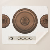 Retro luidsprekers: bruin, geïsoleerd wit. sherpa deken (Voorkant (horizontaal))