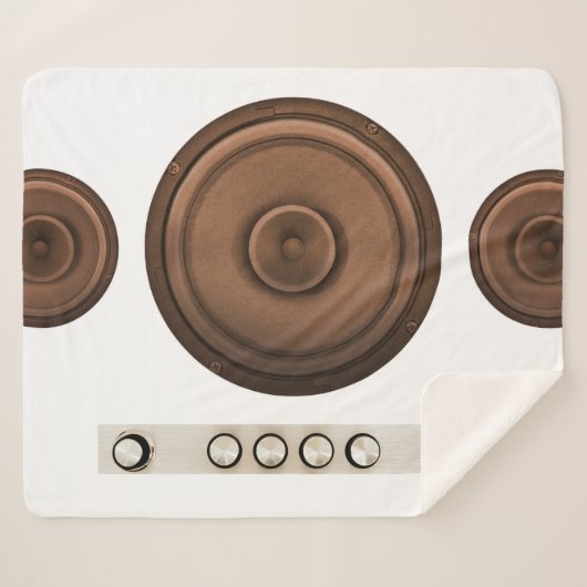 Retro luidsprekers: bruin, geïsoleerd wit. sherpa deken (Voorkant (horizontaal))