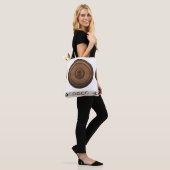 Retro luidsprekers: bruin, geïsoleerd wit. tote bag (Op model)