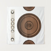 Retro luidsprekers: bruin, geïsoleerd wit. wandkleed (Voorkant (horizontaal))