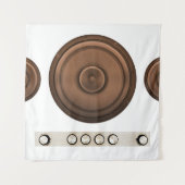 Retro luidsprekers: bruin, geïsoleerd wit. wandkleed (Voorkant)