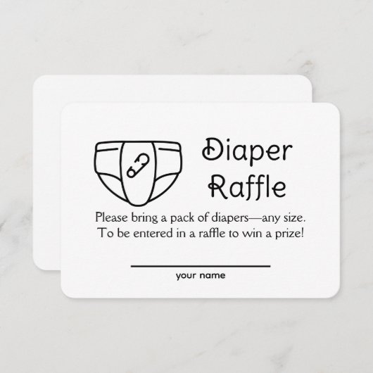 Retro Luier Raffle Baby shower behuizing Kaart (Voorkant / Achterkant)