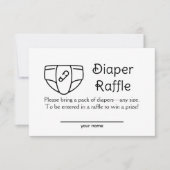 Retro Luier Raffle Baby shower behuizing Kaart (Voorkant)