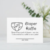 Retro Luier Raffle Baby shower behuizing Kaart (Staand voorkant)
