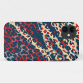 Retro-luipaard (blauw, rood, geel) Case-Mate iPhone case (Achterkant (horizontaal))