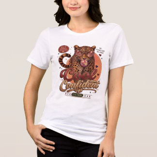 Retro Luipaard Cool Zelfverzekerde Streetwear Tri-Blend Shirt