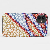 Retro-luipaard (rood, blauw, geel) Case-Mate iPhone case (Achterkant (horizontaal))