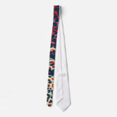 Retro Luipaardprint Huid (Blauw en rood) Stropdas (Achterkant)
